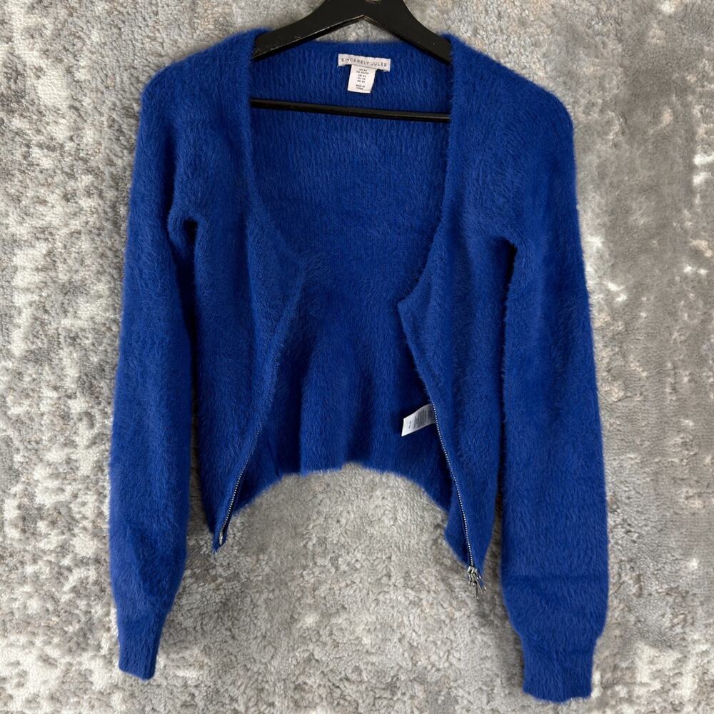Sincerely Jules Size XS Plush Full Zip‎ Jacket Blue Long Sleeve Casual